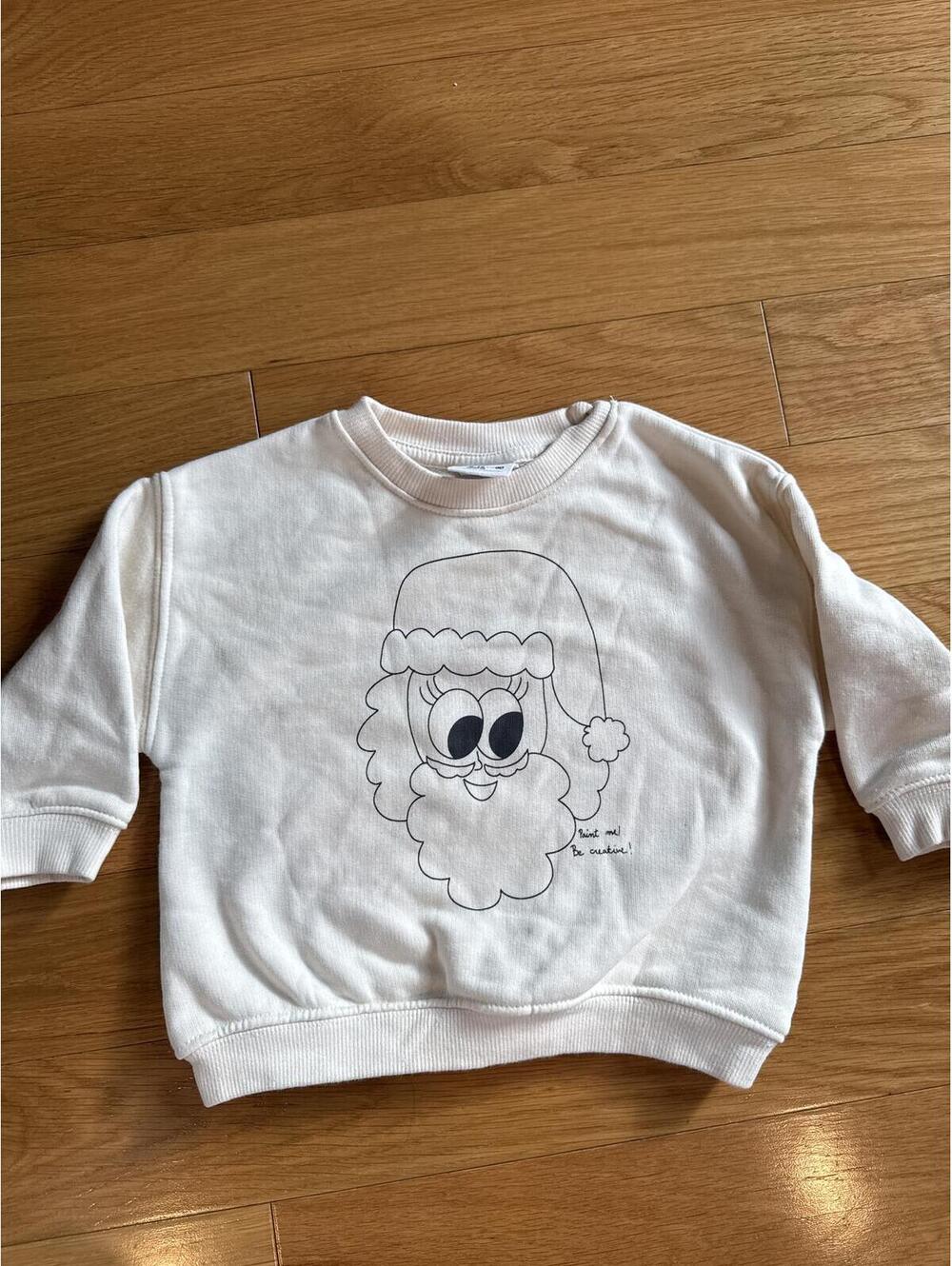 Zara Baby Sweatshirt with Santa Claus Design 9-12 Months